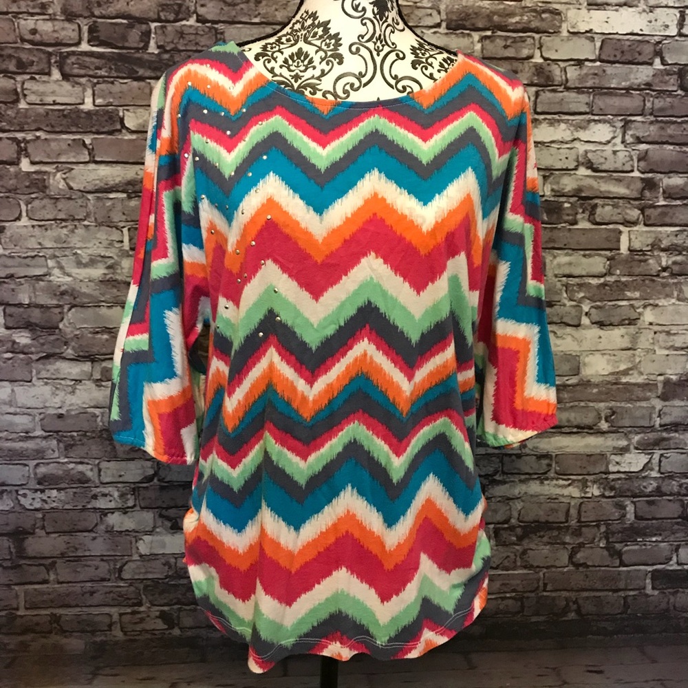 Ladies M multicolored blouse.
